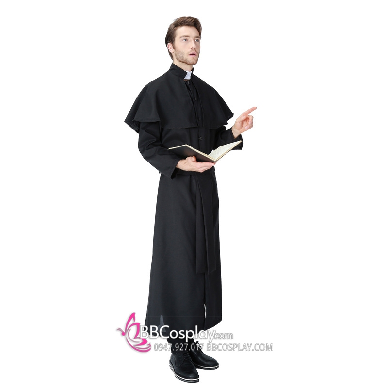Đồ Linh Mục Cha Xứ Đen Trơn  Halloween - 3811