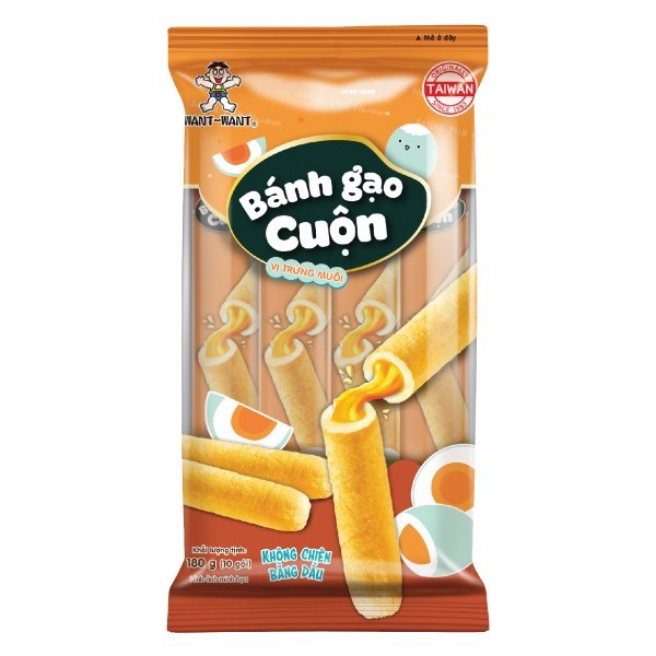 Bánh Gạo Cuộn Want Want Vị Trứng Muối 180G