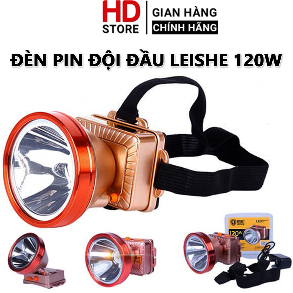 Đèn đội đầu Leishe - KAW công suất 120W siêu sáng chiếu xa 200m pin trâu 3600mAh sử dụng 5 - 7h chống thấm nước