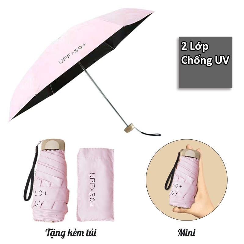 Ô Dù Gấp Gọn Mini UPF 50+ Chống UV - GIAO MÀU NGẪU NHIÊN