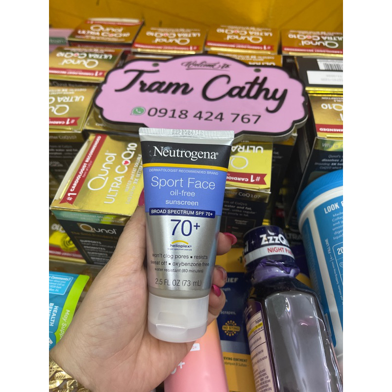 Neutrogena Sport Face Oil-Free Lotion SPF 70 Kem chống nắng dành cho người chơi thể thao