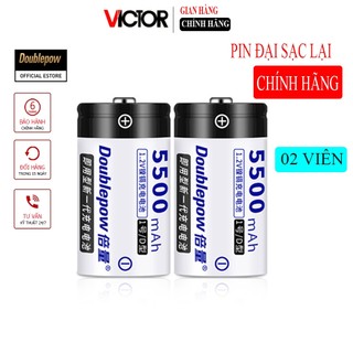 02 viên pin đại sạc Doublepow 5500mAh dùng cho bếp gas, máy nước nóng
