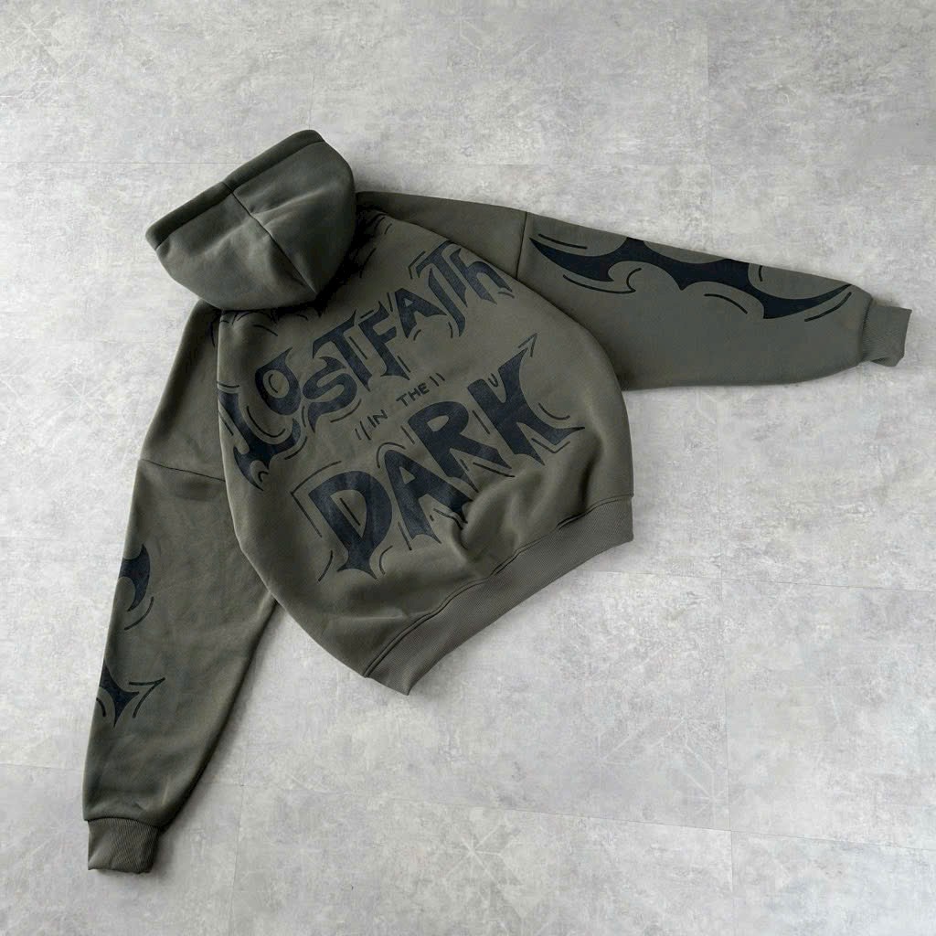 Áo Hoodie Unissex Vải Nỉ in Chữ Lost For Life Nón Rộng Túi Sỏ .AT