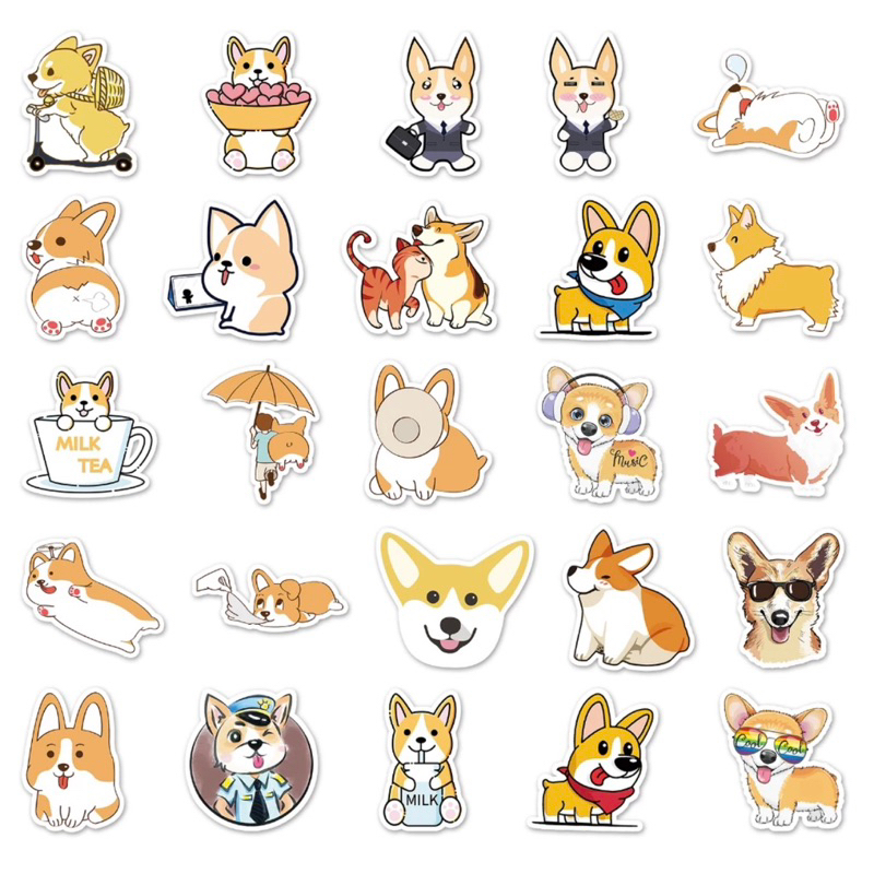 Sét tem sticker nhỏ dán nón bảo hiểm, laptop, điện thoại siêu dễ thương