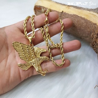 Mặt dây chuyền chim đại bàng và dây đeo thép không gỉ.