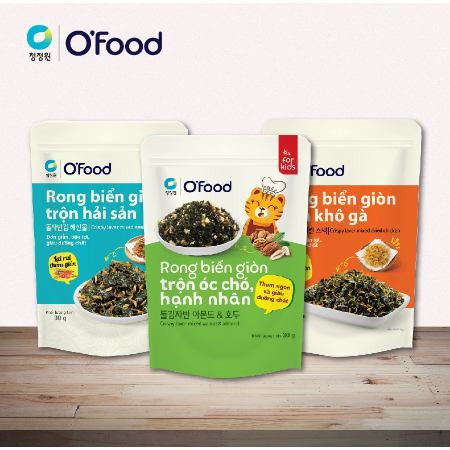 Rong biển giòn trộn khô gà, hải sản, hạt óc chó hạnh nhân OFood 40g