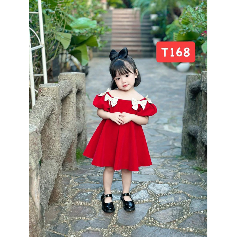 T168 Đầm cho bé Đầm nhung dáng xoè cho bé gái