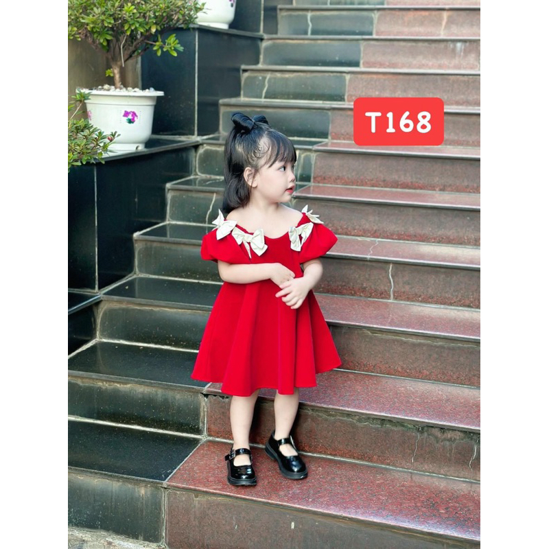 T168 Đầm cho bé Đầm nhung dáng xoè cho bé gái