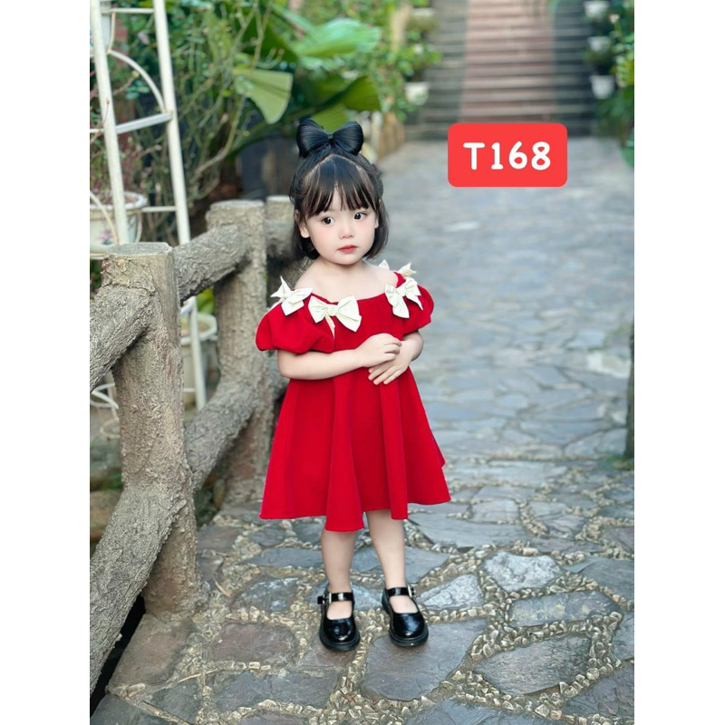 T168 Đầm cho bé Đầm nhung dáng xoè cho bé gái