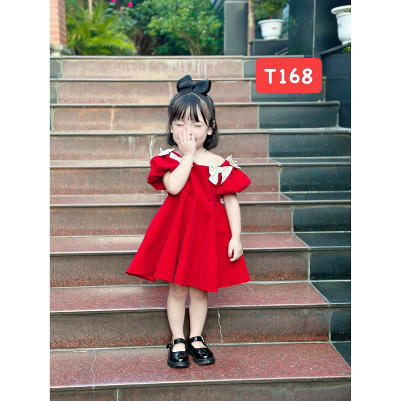 T168 Đầm cho bé Đầm nhung dáng xoè cho bé gái