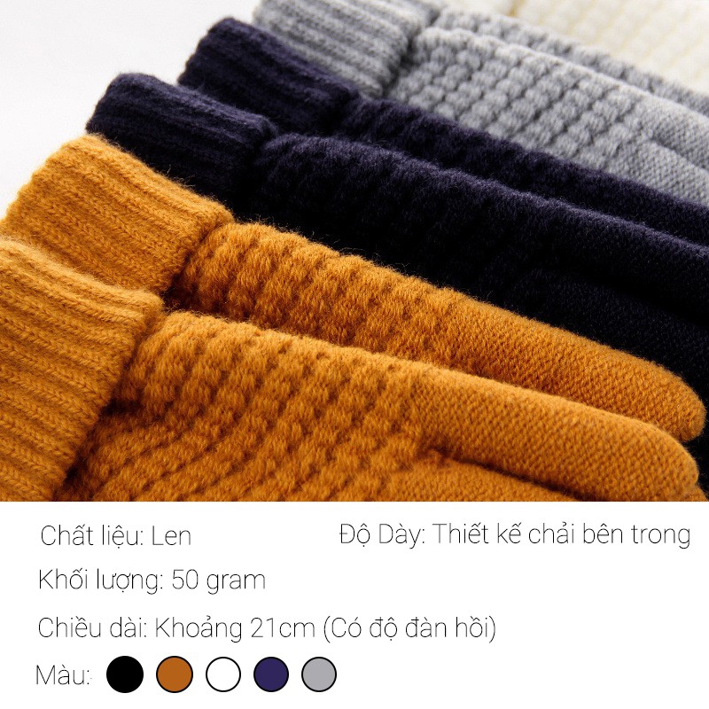 Găng tay len, bao tay len nữ đính charm iLita ngón tay chạm màn hình cảm ứng dày giữ ấm chống nắng Touchscreen Gloves