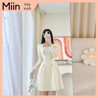 Váy Dạ Text Cổ Vát 8 Khuy