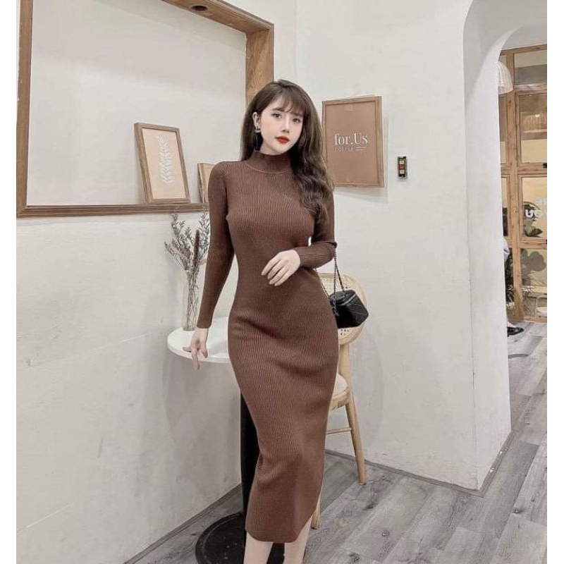 Váy tăm len body  mềm mại dáng siêu xinh HÀNG QC