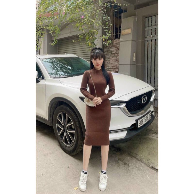 Váy tăm len body  mềm mại dáng siêu xinh HÀNG QC