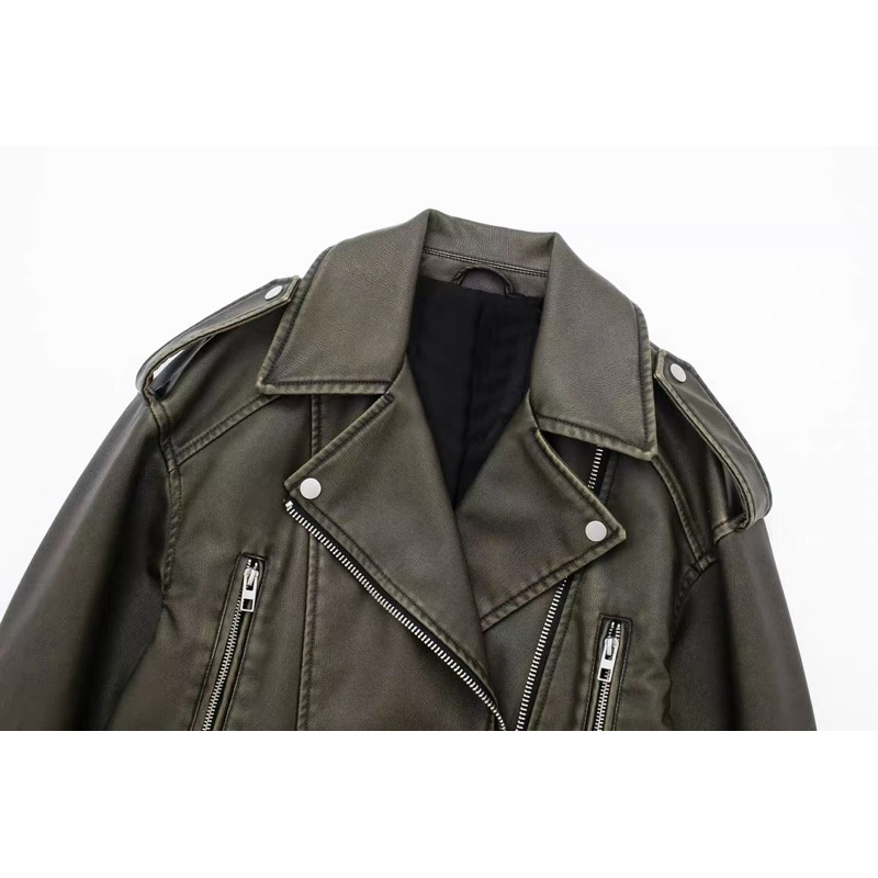 Áo khoác da lộn dáng ngắn cá tính Zara xuất dư