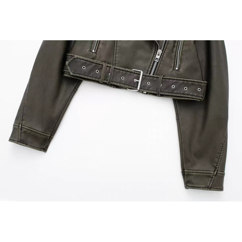 Áo khoác da lộn dáng ngắn cá tính Zara xuất dư