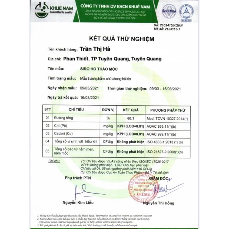 Siro Ho Thảo Mộc Cho Bé Và Gia Đình