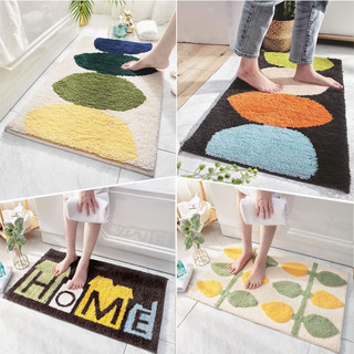 Thảm chùi chân, thảm lau chân lông len mềm mại in hình thú, đế chống trượt kích thước dài 45x65cm