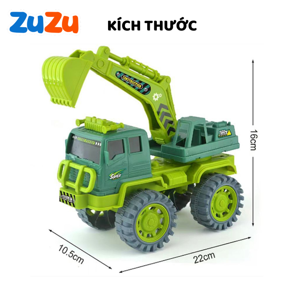 Đồ chơi xe máy xúc ZuZu công trình siêu to bền đẹp cho bé máy xúc xe cần cẩu