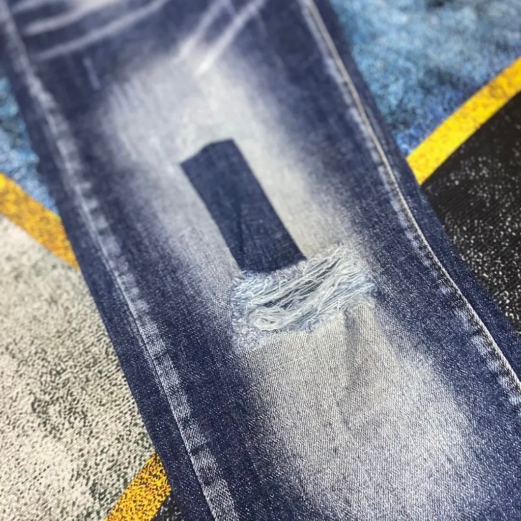 Quần Jean DSQ Nam Màu Xanh Họa Tiết Vá Túi Da Đùi Trước Siêu Chất Quần Bò Nam Thời Trang 2023