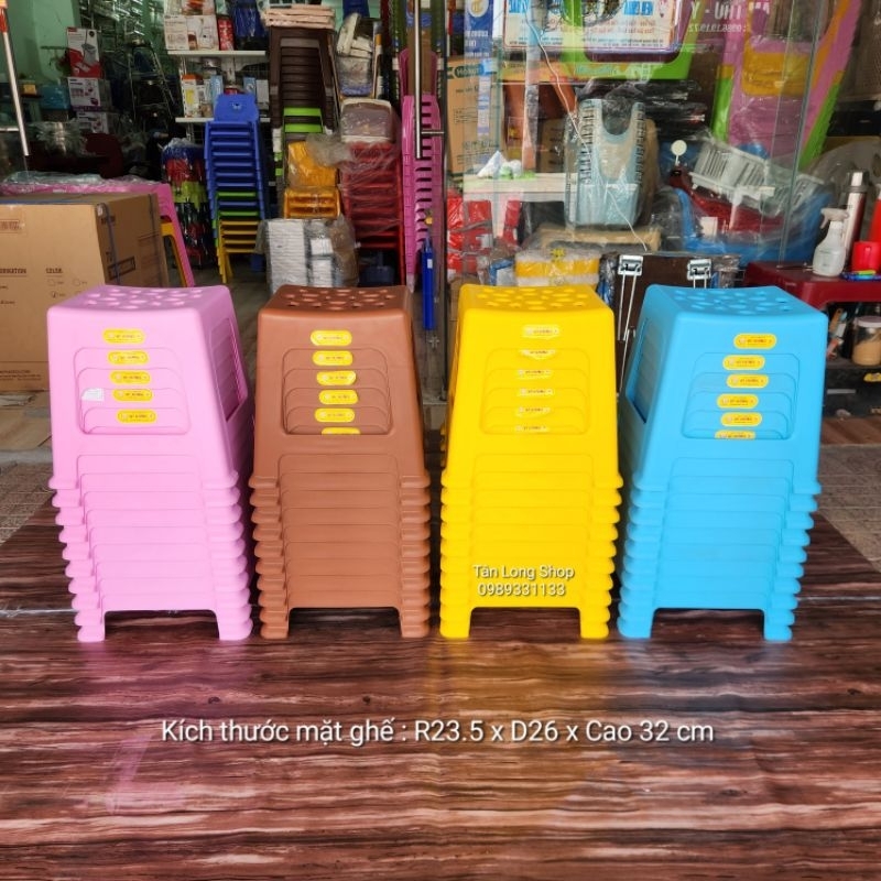 Combo 10 Ghế trà chanh nhựa size đại - Vĩ Hưng