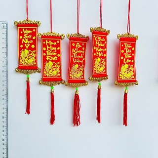 COMBO 10(Mười) dây liễng trang trí tết  in chữ nổi trên vải nhung A1