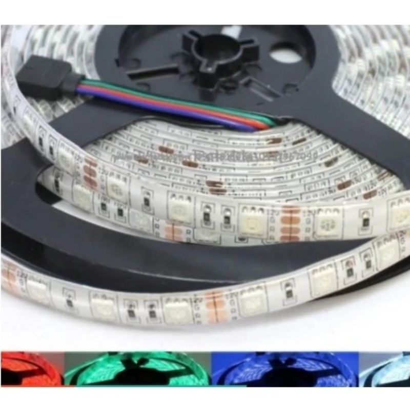 CUỘN LED GRB (RGB) 5050 DÂY DÁN NHIỀU MÀU CÓ BỌC SILICON (IP65) 5m sử dụng chip LED 5050