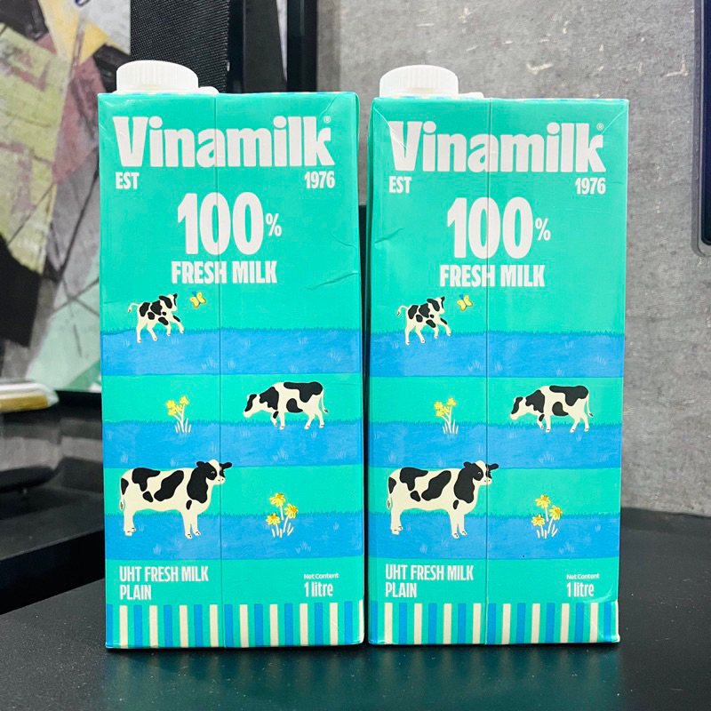 Sữa tươi có đường,không đường Vinamilk 100% Sữa Tươi hộp 1 lít[Mẫu Mới]