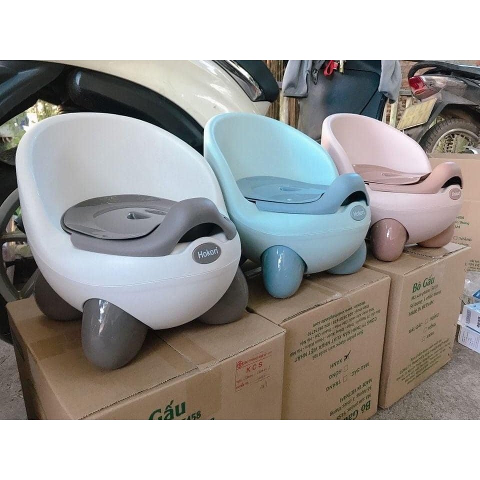 Bô cho bé.Bô vệ sinh trẻ em HOKORI nhựa Việt Nhật cao cấp có tựa lưng cho bé
