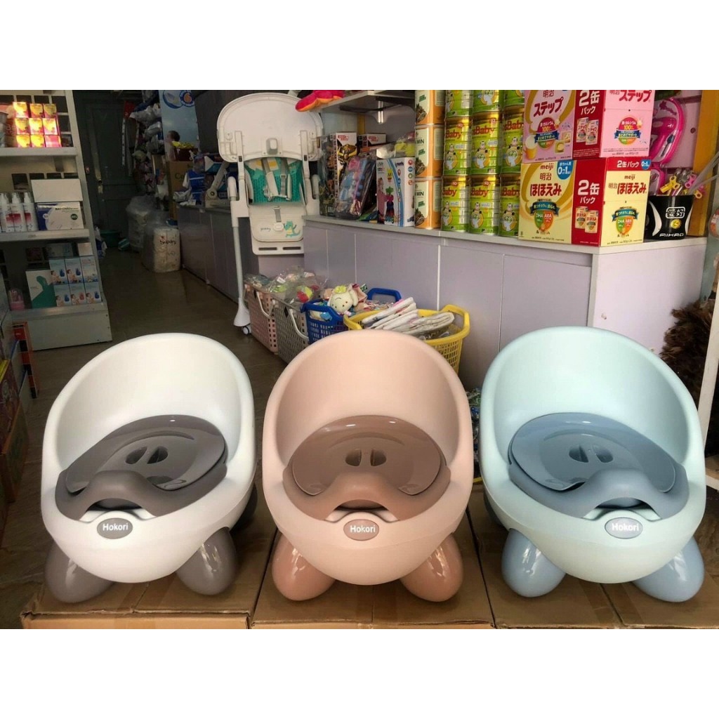 Bô cho bé.Bô vệ sinh trẻ em HOKORI nhựa Việt Nhật cao cấp có tựa lưng cho bé