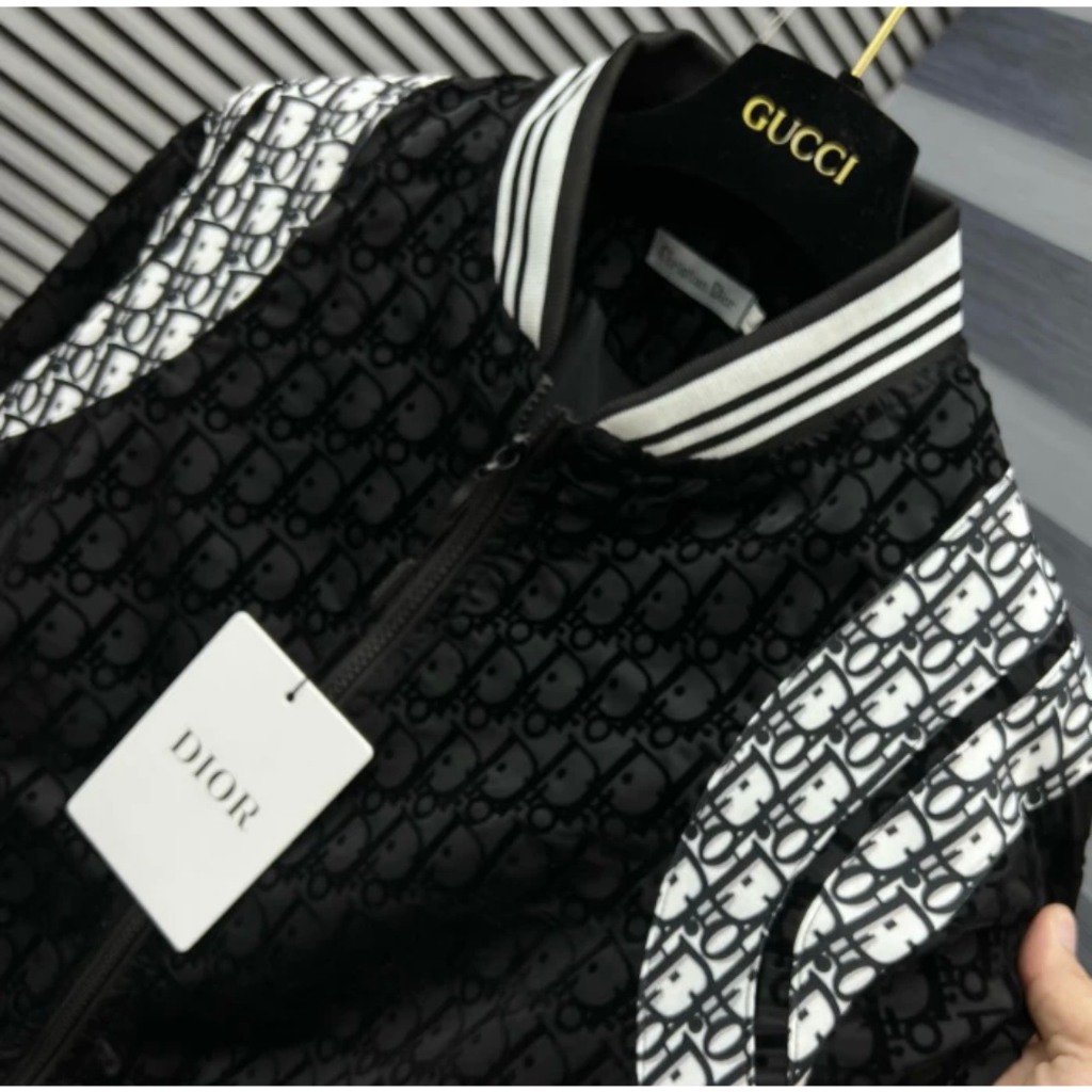 Áo Khoác Bomber Nam Nữ Họa Tiết Dập Vân Nhung DIOR 2 Lớp Dầy Dặn Cao Cấp Chuẩn Fomd Siêu Hot Trend Nam Nữ