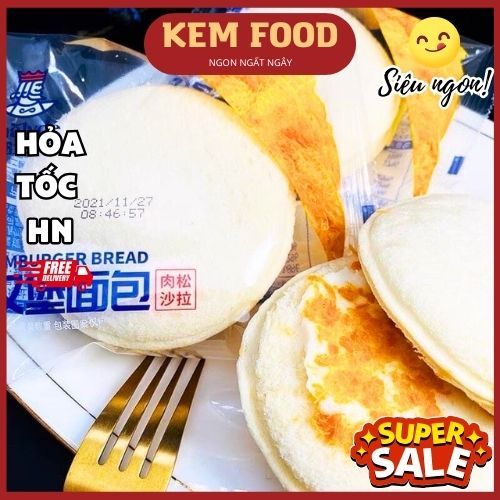 Bánh Mì Kẹp Sữa Chua Chà Bông - Hamburger sữa kẹp chầ bông - KEMFOOD