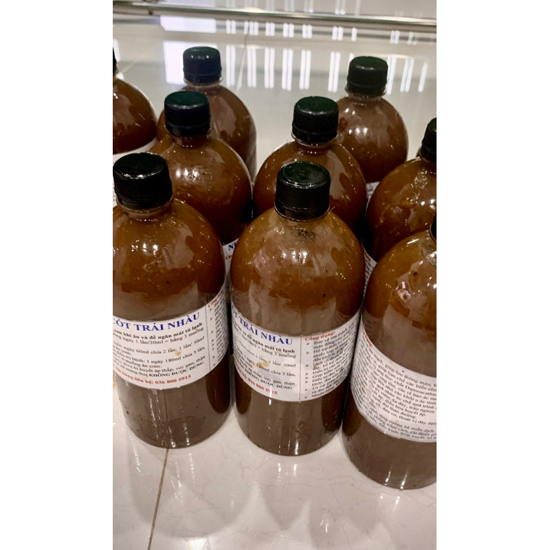 Nước cốt nhàu ngâm đường phèn nhà làm chai 1000ml