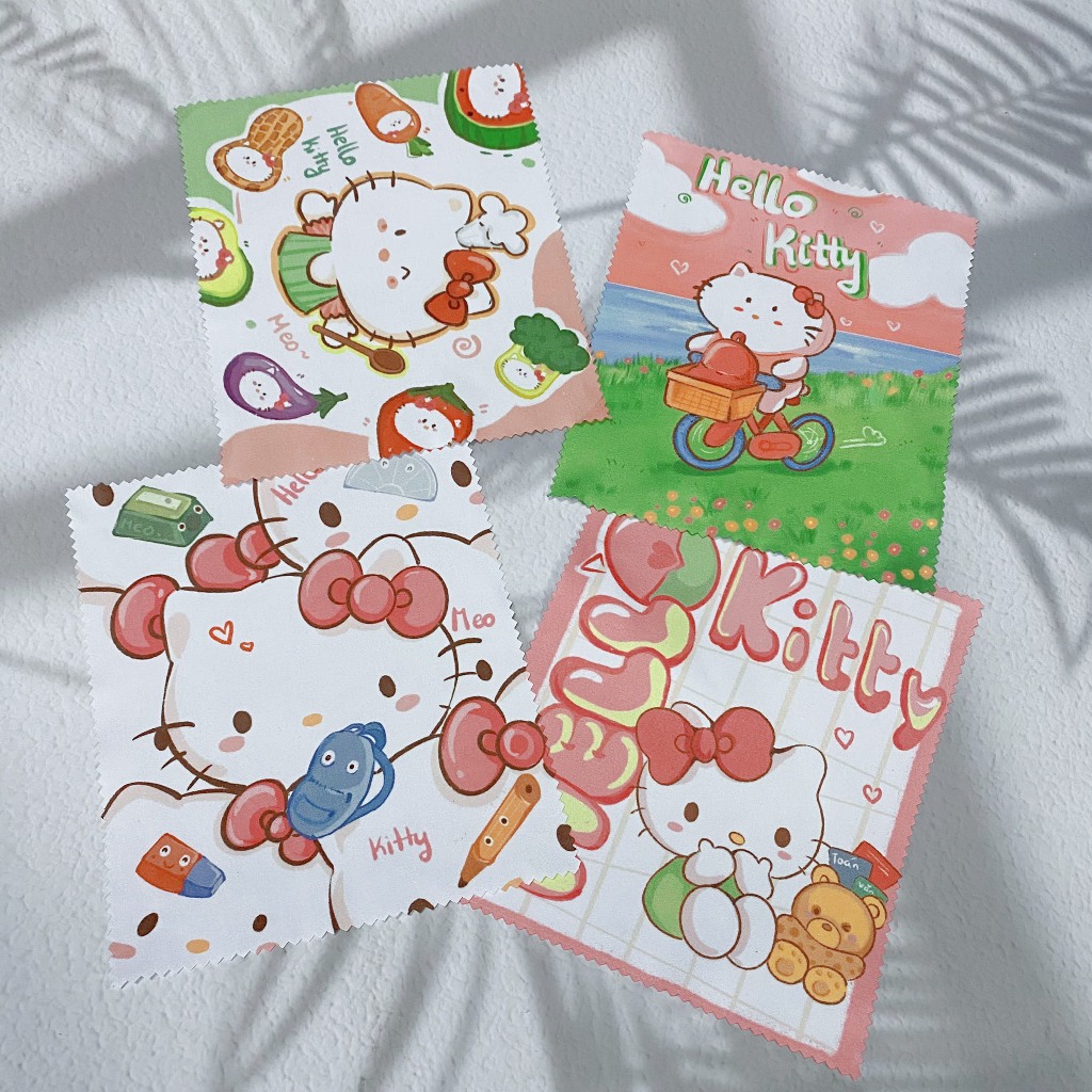 Khăn lau kính Doraemon, Hello Kitty, Pikachu dễ thương cute TooYoo BK00471