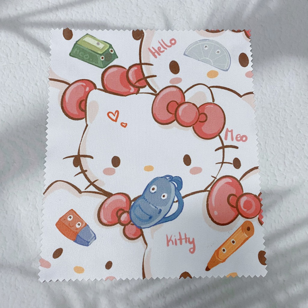 Khăn lau kính Doraemon, Hello Kitty, Pikachu dễ thương cute TooYoo BK00471