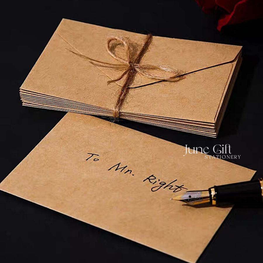 Phong bì thư màu trắng, đen, kraft làm bưu thiếp kỉ niệm, quà tặng