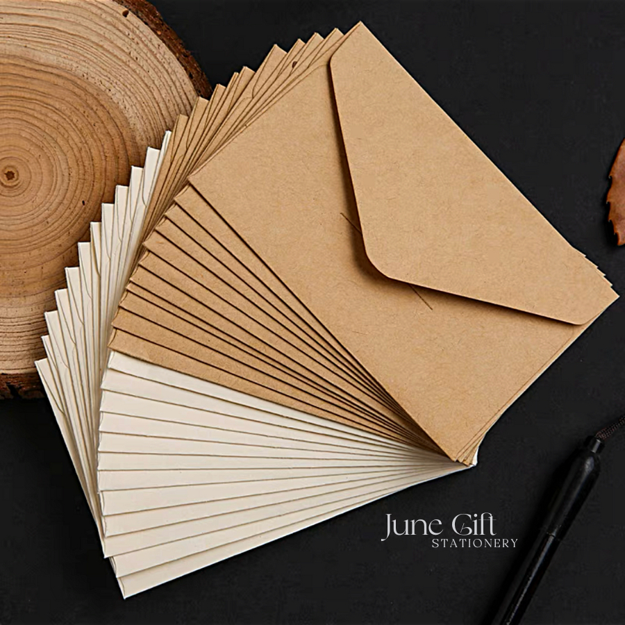 Phong bì thư màu trắng, đen, kraft làm bưu thiếp kỉ niệm, quà tặng