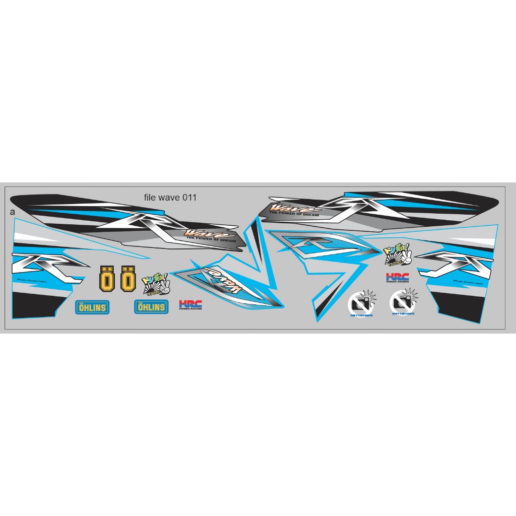 Tem Xe Máy Wave Chữ R 1104 | WAVER1104 | Tem PVC Siêu Bóng Chống Bay Màu