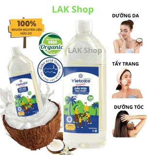 Dầu dừa Vietcoco nguyên chất ép lạnh dưỡng da dưỡng tóc tẩy trang 250ml 500ml 1000ml