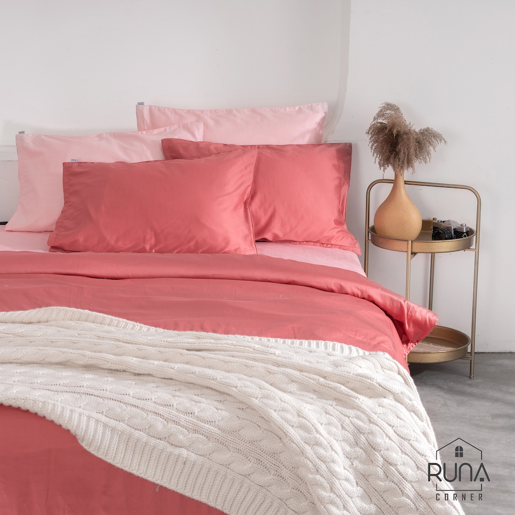 Vỏ Gối Nằm Kích Thước 50x70 45x65 RUNA CORNER Chất Liệu Cotton Satin Cao Cấp Màu Trơn, Mềm Mại Thoáng Mát