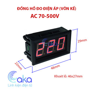 Đồn hồ led báo Vôn kế điện áp xoay chiều 30 - 500VAC
