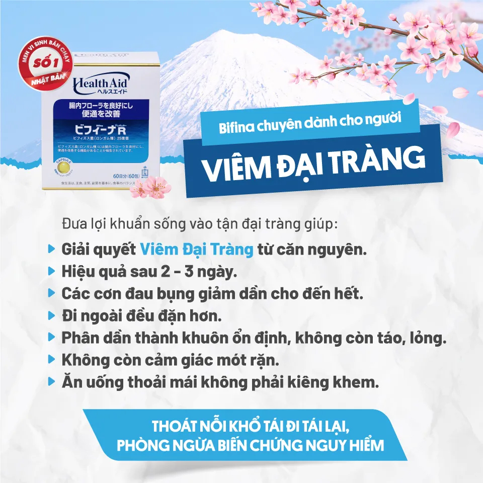 Men vi sinh Bifina R Health Aid Hộp 20 gói Nhật Bản