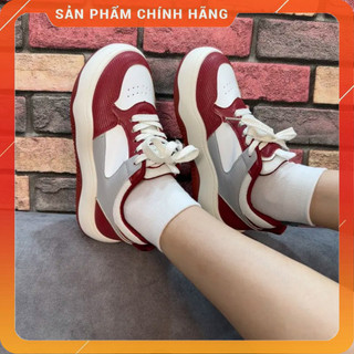 Giày sneaker thể thao nữ phối 2 màu da sọc Choson