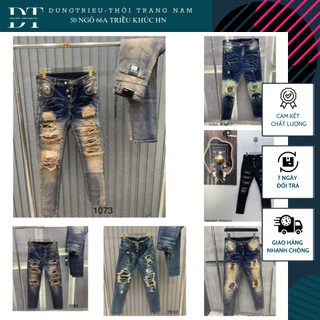 [Ảnh Thật] Quần bò Dsq khóa lệch thêu logo - Quần jeans dsq nam cao cấp
