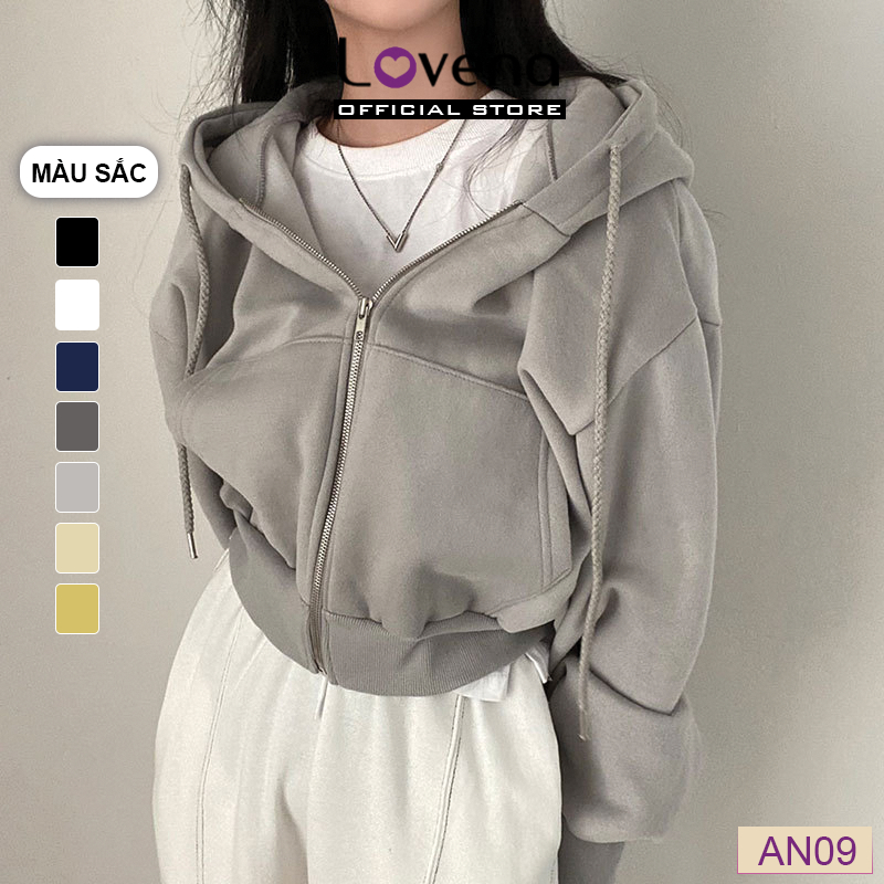 Kiểu Croptop Áo Nỉ Hoodie Nữ Năng Động Freesize Cá Tính LOVENA AN09