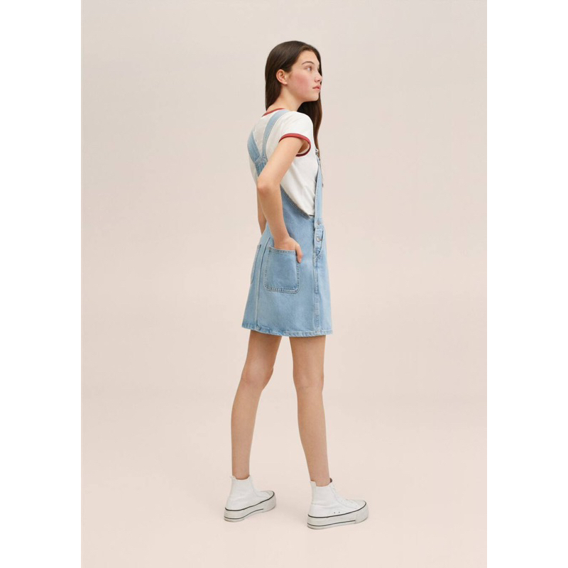 Váy yếm jean nữ Mango auth