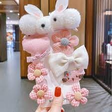 Vỉ 9 kẹp tóc thỏ cho bé