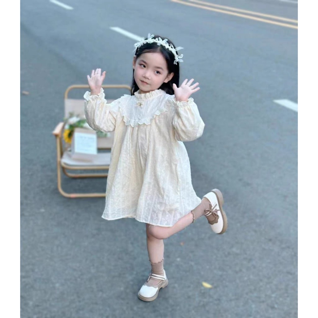 Giày bé gái, giày búp bê bé gái dáng đơn giản lolita đế êm da mềm dễ phối đồ mẫu mới 2023