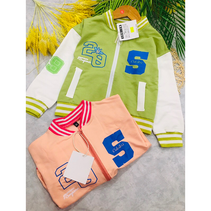 ÁO KHOÁC DA CÁ BOMBER THỂ THAO CHO BÉ TRAI/ BÉ GÁI