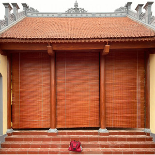 Mành sáo che nắng Rộng 2m x cao 1,5mx2m x 2m50 x cao 3m Rèm trúc treo cửa sổ Màn trúc treo ban công có dây kéo
